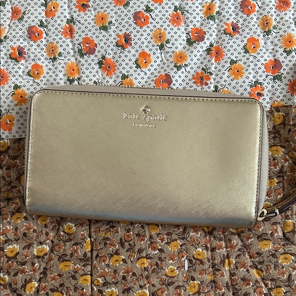 kate spade Handbags - Kate Spade Metallic Gold Wallet/Clutch